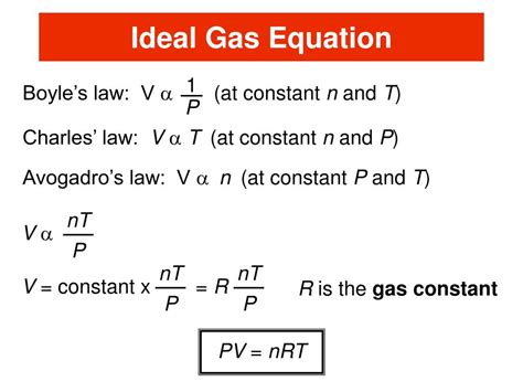 ideal gas law equation
